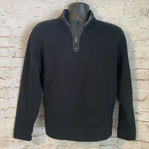 Hugo Boss Regular Fit Quarter Zip Collared Sweater Black Pullover Men’s XL